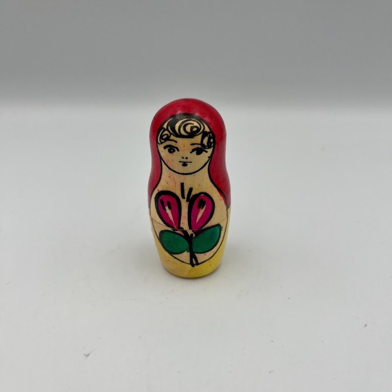 Klassiske H�ndmalede Babushka-dukker i Tr� � Traditionelt S�t (6 stk.)