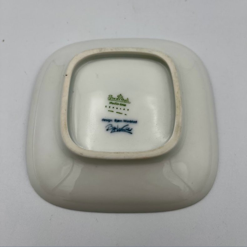 Vintage Rosenthal Bj�rn Wiinblad "1001 Nat" Porcel�nssk�l / Platte (11 x 11 cm)