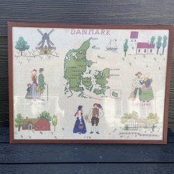 H�ndbroderet Danmarkskort