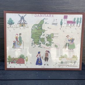 H�ndbroderet Danmarkskort