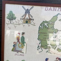 H�ndbroderet Danmarkskort