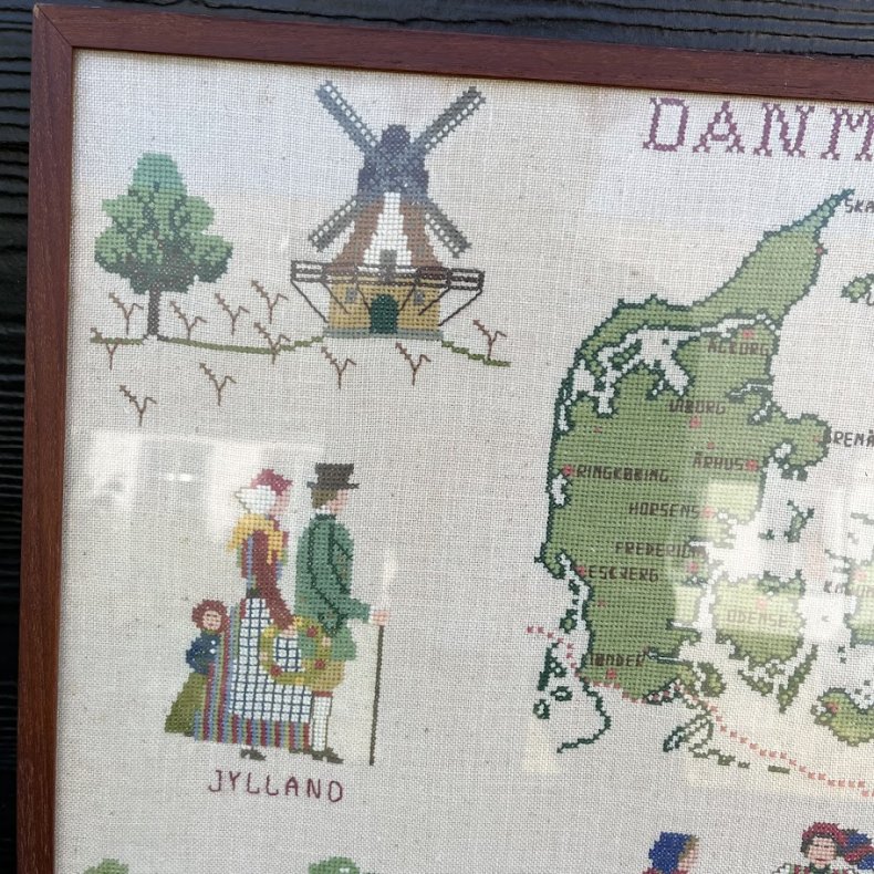 H�ndbroderet Danmarkskort