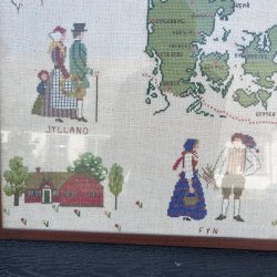 H�ndbroderet Danmarkskort