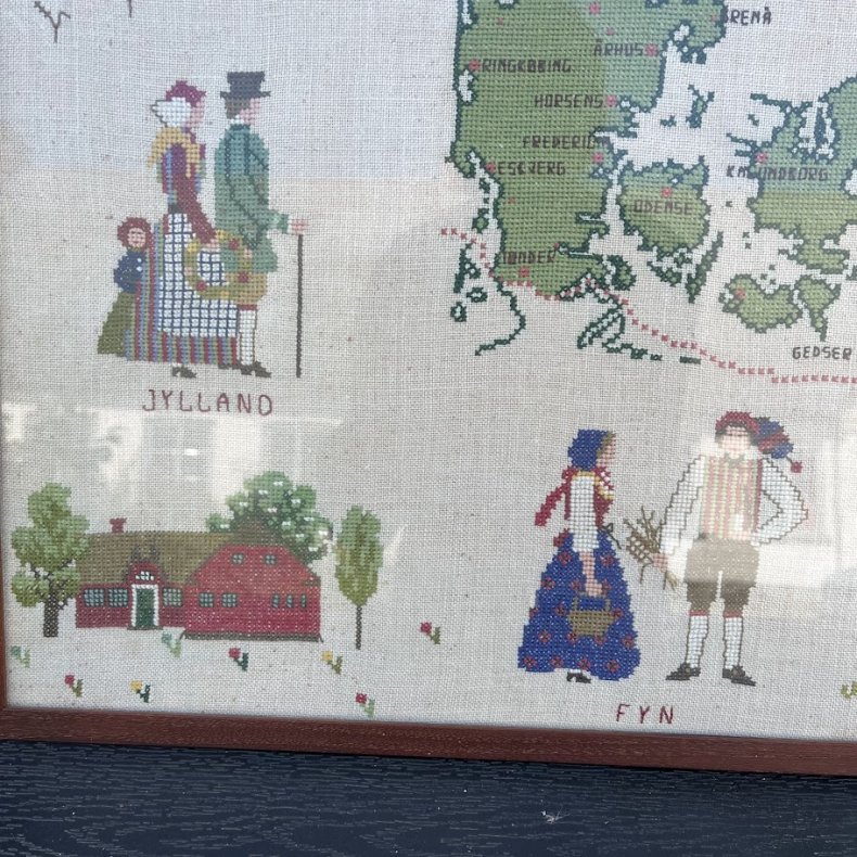 H�ndbroderet Danmarkskort