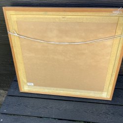 Kunsttryk af et par slidte st�vler