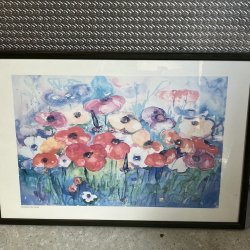 Par af vintage kunstplakater � Linda Fay Powell akvareltryk med toscanske motiver
