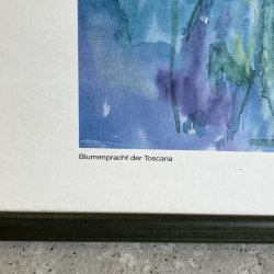 Par af vintage kunstplakater � Linda Fay Powell akvareltryk med toscanske motiver