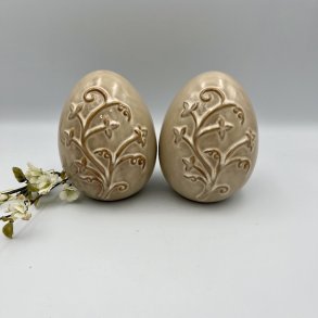 Keramiske P�ske�g med Blomstermotiv � 2 Stk.