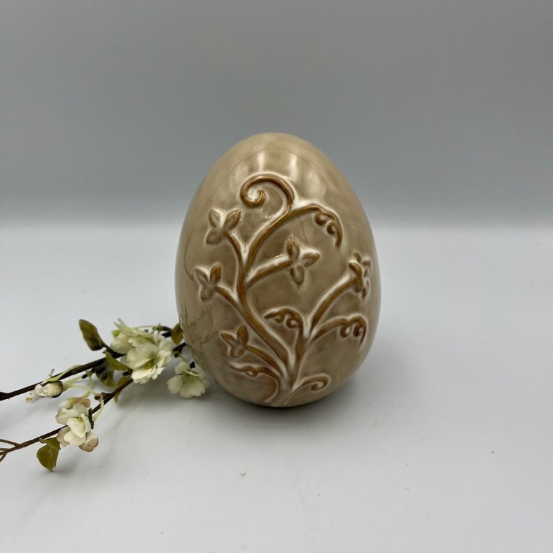 Keramiske P�ske�g med Blomstermotiv � 2 Stk.