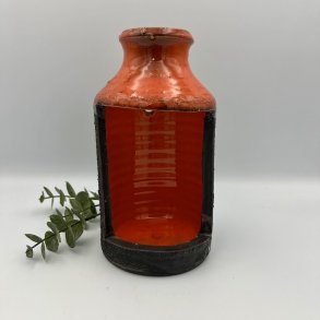  Lone Vienberg � Retro V�glysestage i Orange og Sort Keramik (1970'erne)
