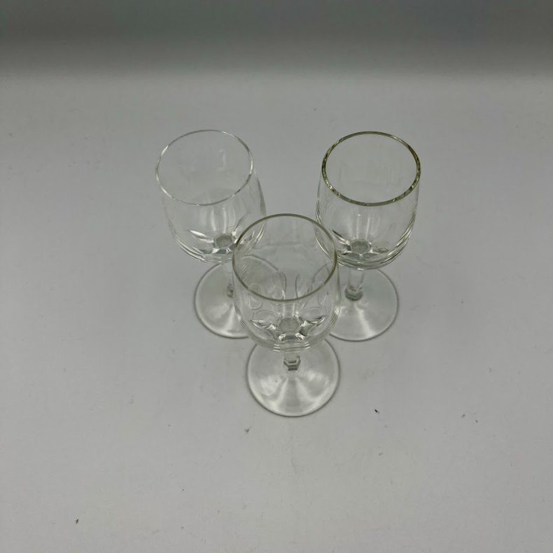 3 elegante snapsglas